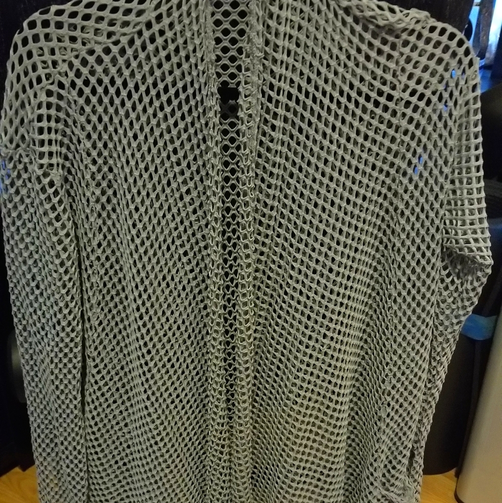 Gray Mesh Cardigan